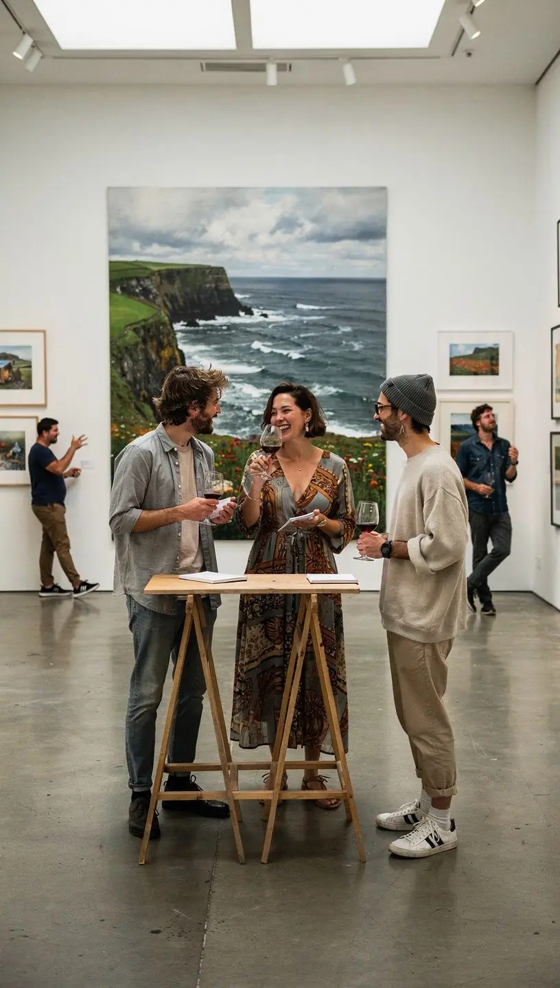 Artist discussing legal aspects of art exhibitions