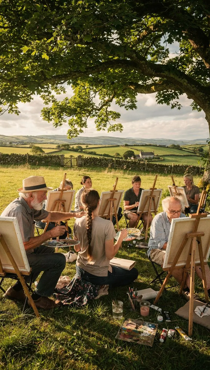 Artists networking at community hub event